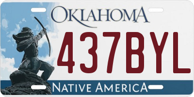 OK license plate 437BYL