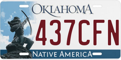 OK license plate 437CFN