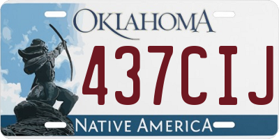 OK license plate 437CIJ