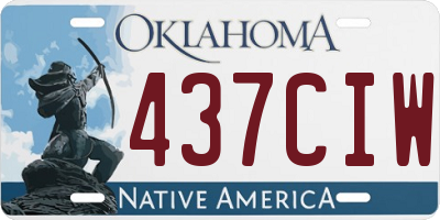 OK license plate 437CIW