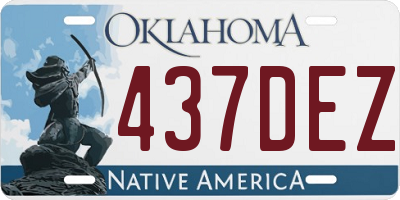 OK license plate 437DEZ