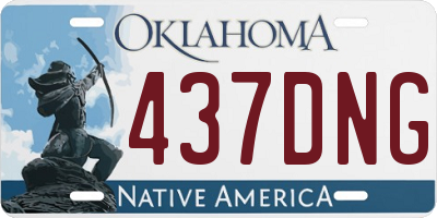 OK license plate 437DNG