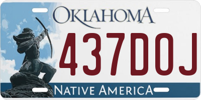 OK license plate 437DOJ