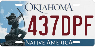 OK license plate 437DPF
