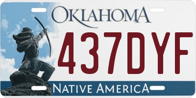 OK license plate 437DYF