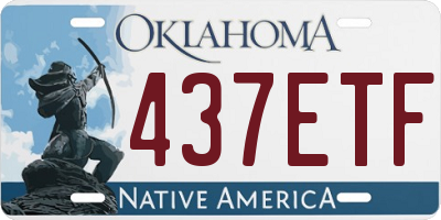 OK license plate 437ETF