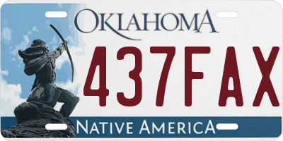 OK license plate 437FAX