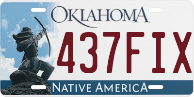 OK license plate 437FIX