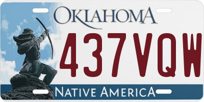 OK license plate 437VQW