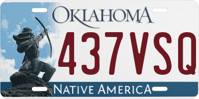 OK license plate 437VSQ