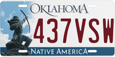 OK license plate 437VSW