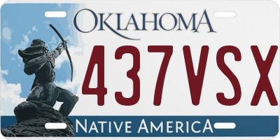 OK license plate 437VSX