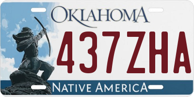 OK license plate 437ZHA