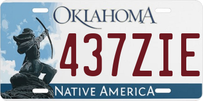 OK license plate 437ZIE