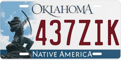 OK license plate 437ZIK