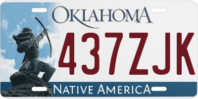 OK license plate 437ZJK