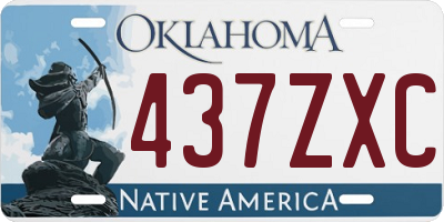 OK license plate 437ZXC