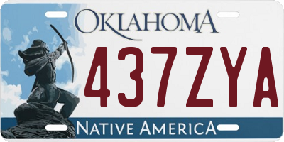 OK license plate 437ZYA