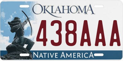 OK license plate 438AAA