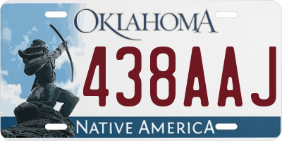 OK license plate 438AAJ