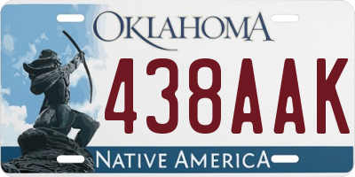 OK license plate 438AAK