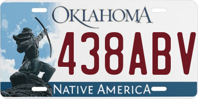 OK license plate 438ABV