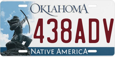 OK license plate 438ADV