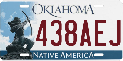 OK license plate 438AEJ