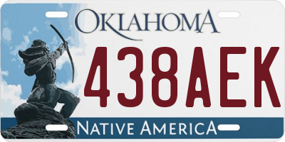 OK license plate 438AEK