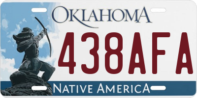 OK license plate 438AFA