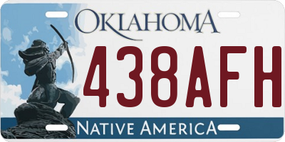 OK license plate 438AFH