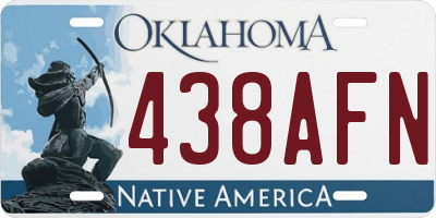 OK license plate 438AFN