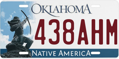 OK license plate 438AHM