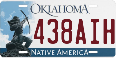 OK license plate 438AIH