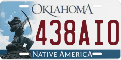 OK license plate 438AIO
