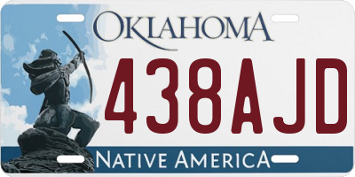 OK license plate 438AJD