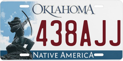 OK license plate 438AJJ