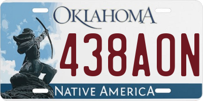 OK license plate 438AON