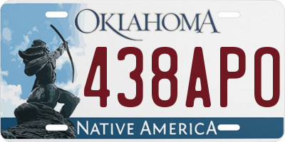 OK license plate 438APO