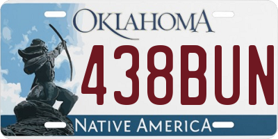 OK license plate 438BUN