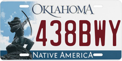 OK license plate 438BWY