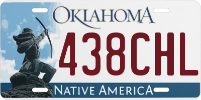 OK license plate 438CHL