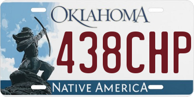 OK license plate 438CHP