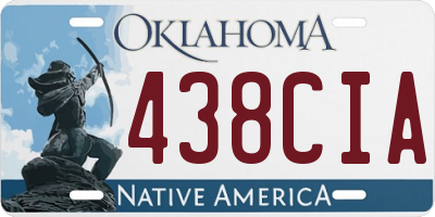 OK license plate 438CIA