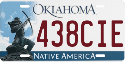 OK license plate 438CIE