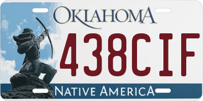 OK license plate 438CIF