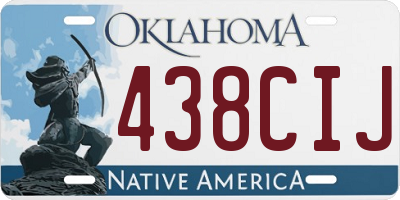 OK license plate 438CIJ