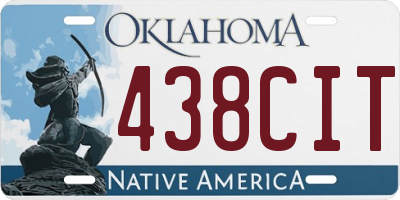 OK license plate 438CIT