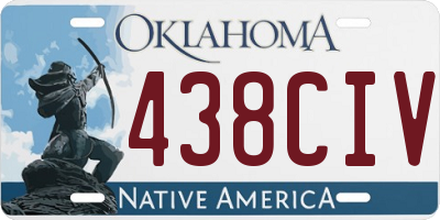 OK license plate 438CIV