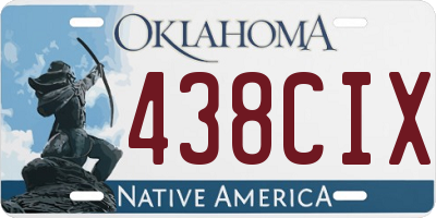 OK license plate 438CIX